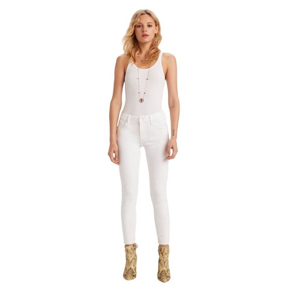MOTHER Denim The Looker Crop Jeans Fairest Of Them All White Women’s Size 26 - Picture 1 of 8